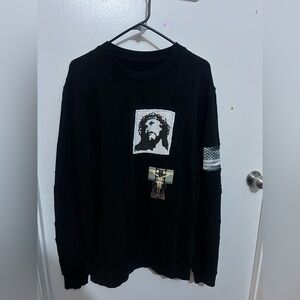Black Graphic Men's Sweater